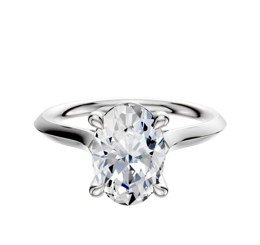 18K White Gold 4 Prong Basket Cathedral Knife Edge 2.0mm Engagement Ring sold by Promise By Effy