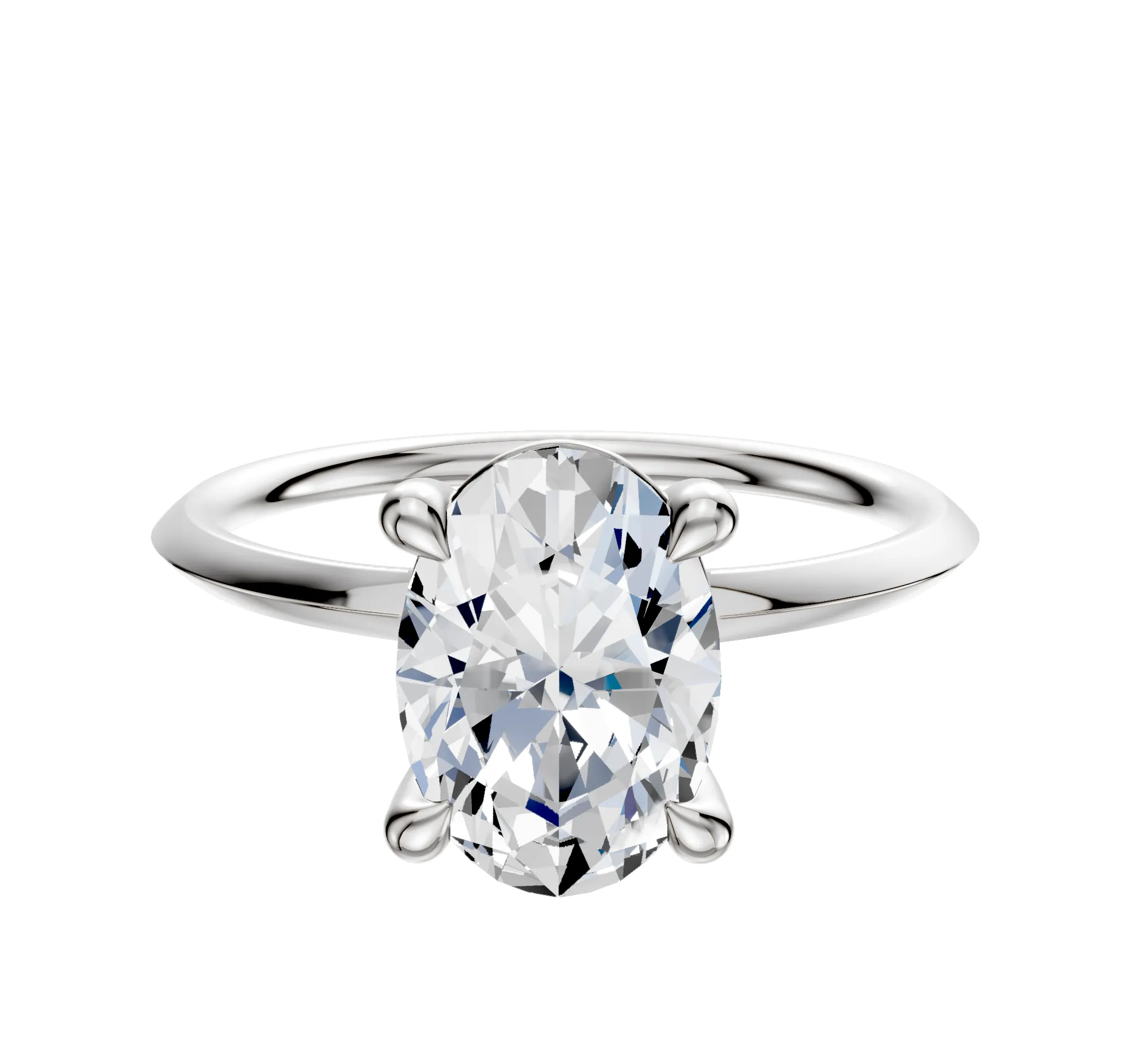 Platinum 4 Prong Basket Classic Knife Edge 1.5mm Engagement Ring sold by Promise By Effy