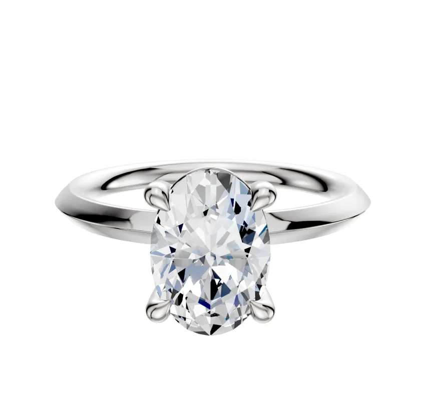 Platinum 4 Prong Basket Classic Knife Edge 2.0mm Engagement Ring made by Promise By Effy