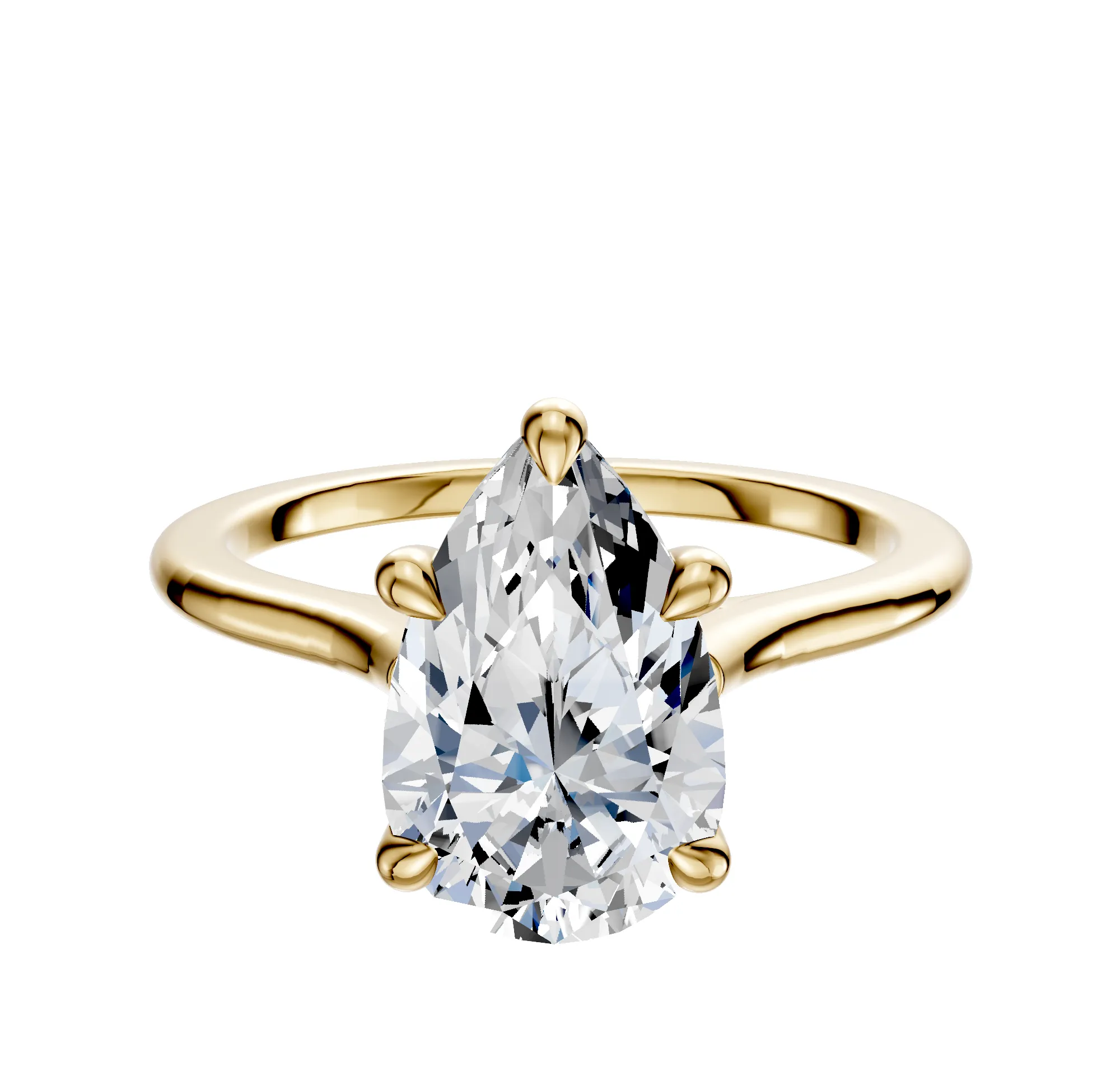 18K Yellow Gold 4 Prong Basket Cathedral Dome 1.5mm Engagement Ring sold by Promise By Effy