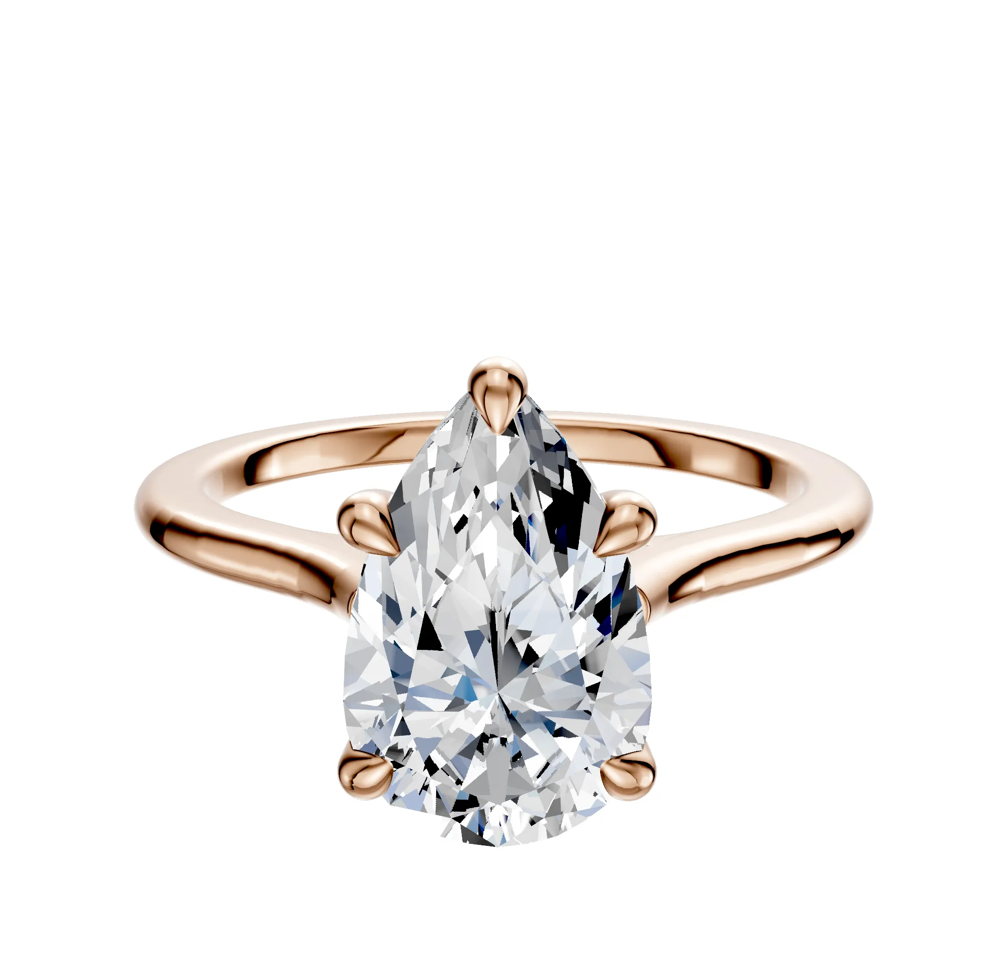 18K Rose Gold 4 Prong Basket Cathedral Dome 1.5mm Engagement Ring sold by Promise By Effy