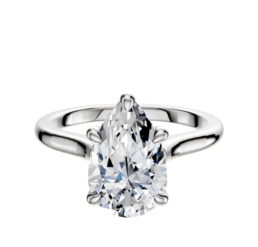 14K White Gold 4 Prong Basket Cathedral Dome 2.0mm Engagement Ring sold by Promise By Effy