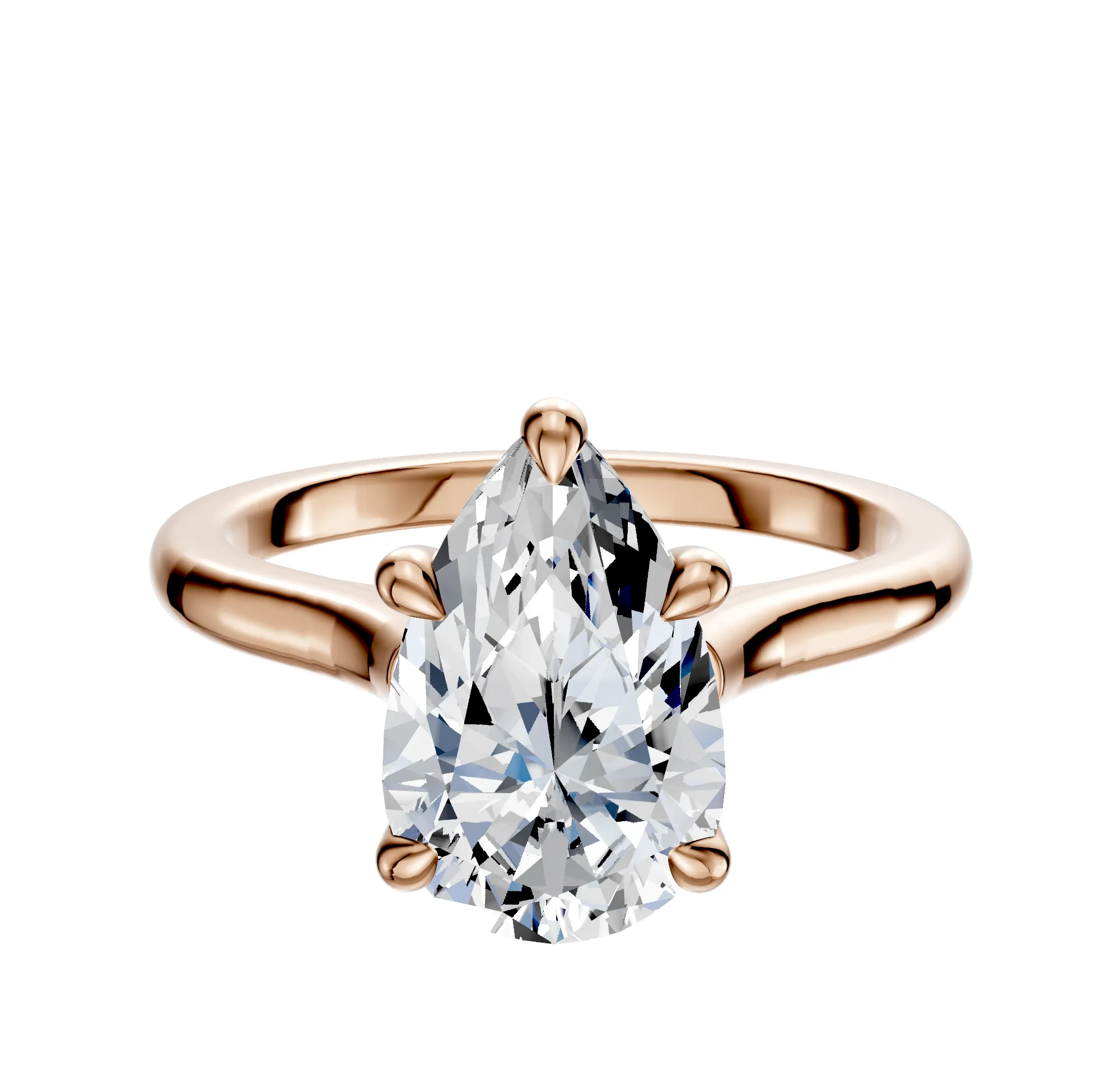 18K Rose Gold 4 Prong Basket Cathedral Dome 2.0mm Engagement Ring sold by Promise By Effy