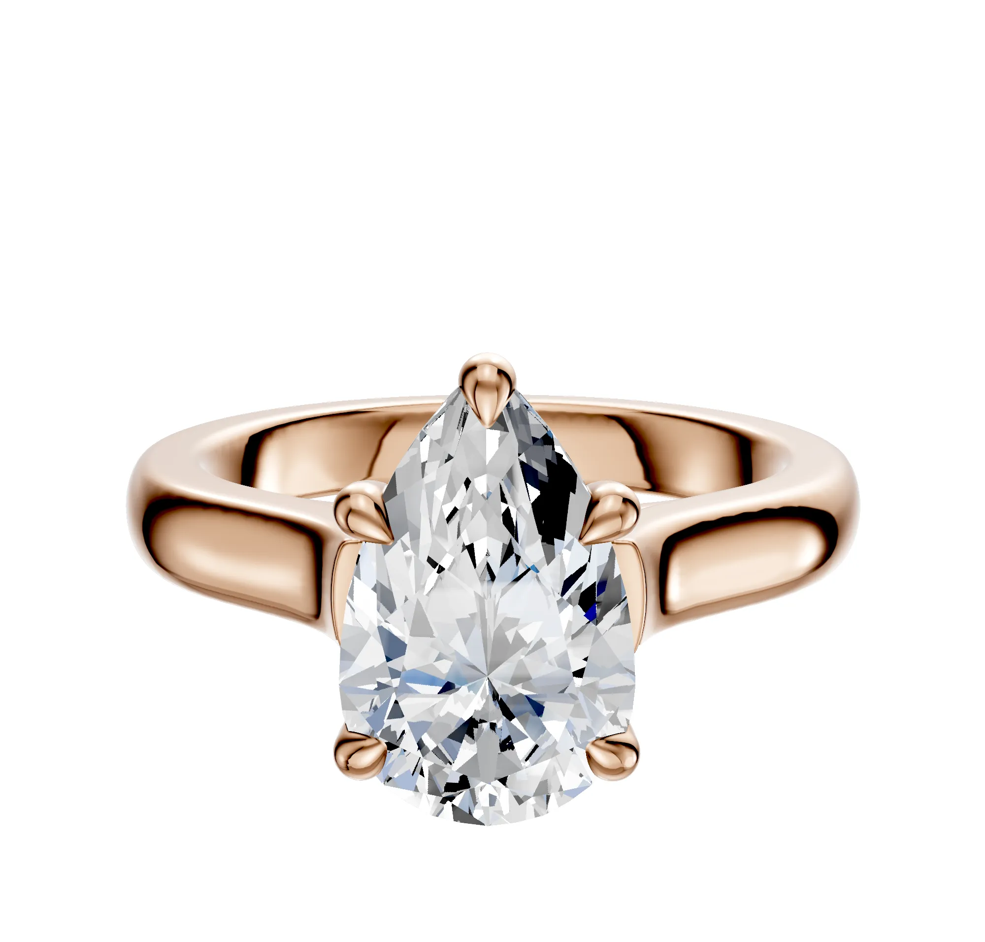 14K Rose Gold 4 Prong Basket Cathedral Dome 3.0mm Engagement Ring sold by Promise By Effy