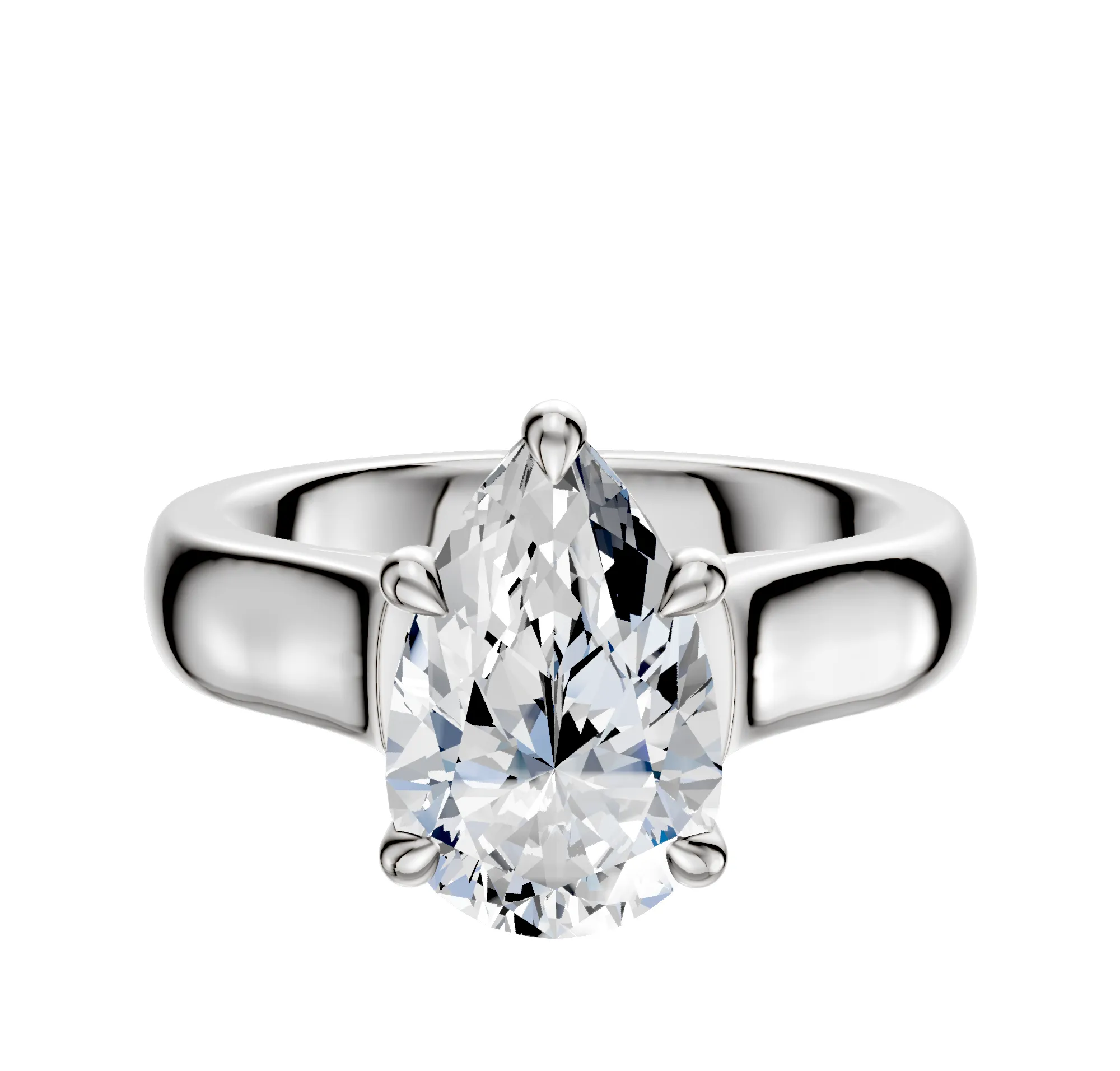 18K White Gold 4 Prong Basket Cathedral Dome 4.0mm Engagement Ring sold by Promise By Effy