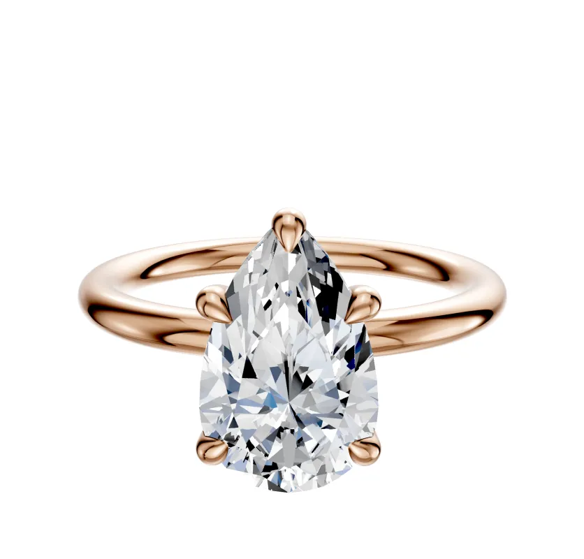 18K Rose Gold 4 Prong Basket Classic Dome 2.0mm Engagement Ring sold by Promise By Effy