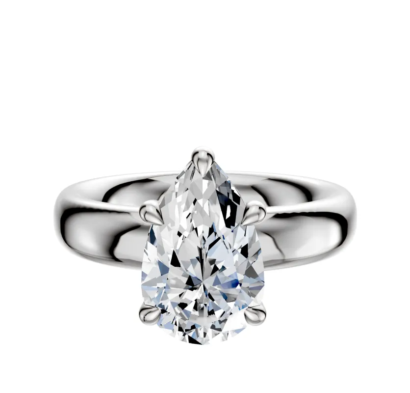 Platinum 4 Prong Basket Classic Dome 4.0mm Engagement Ring sold by Promise By Effy