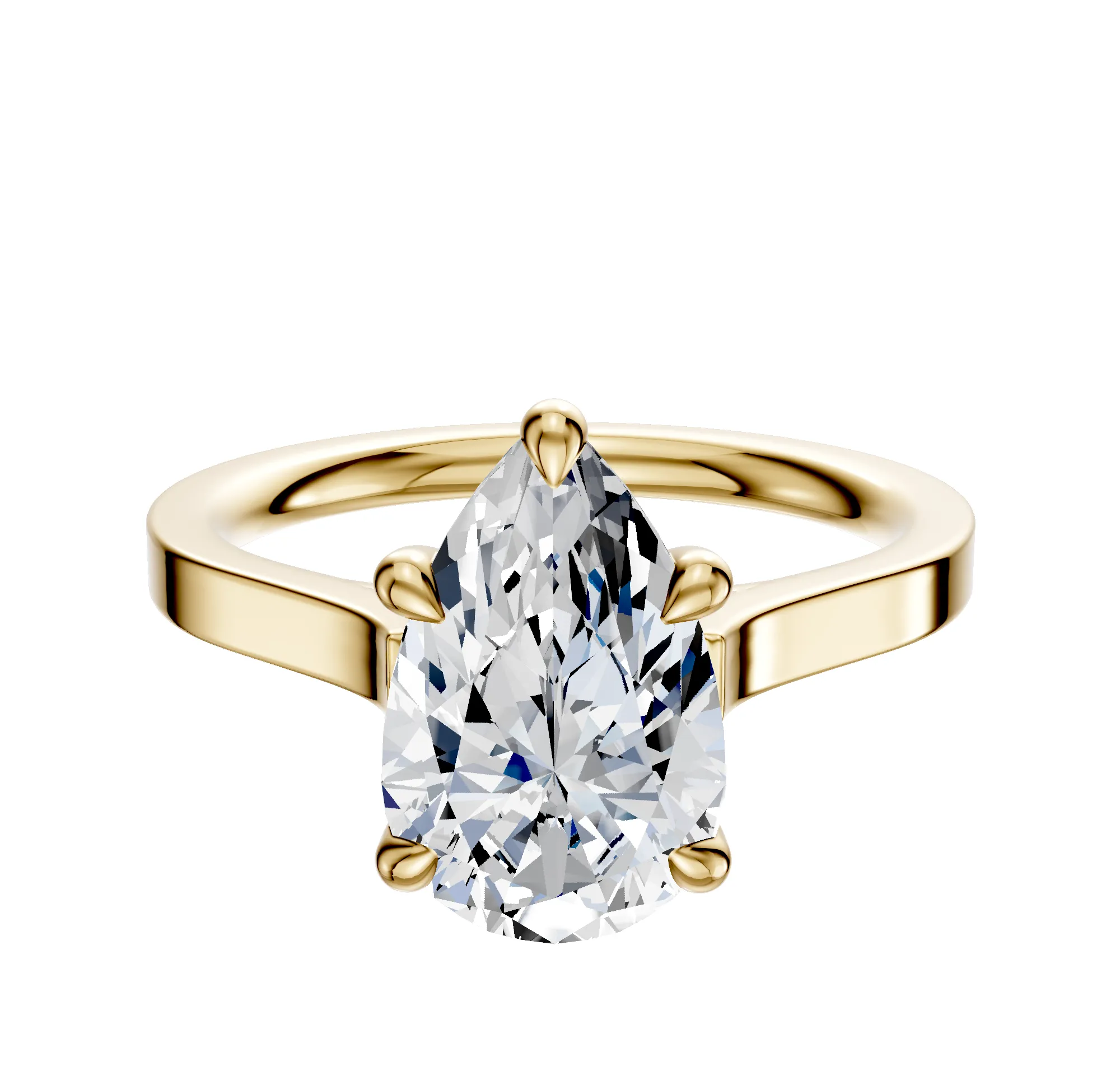 18K Yellow Gold 4 Prong Basket Cathedral Flat 2.0mm Engagement Ring sold by Promise By Effy