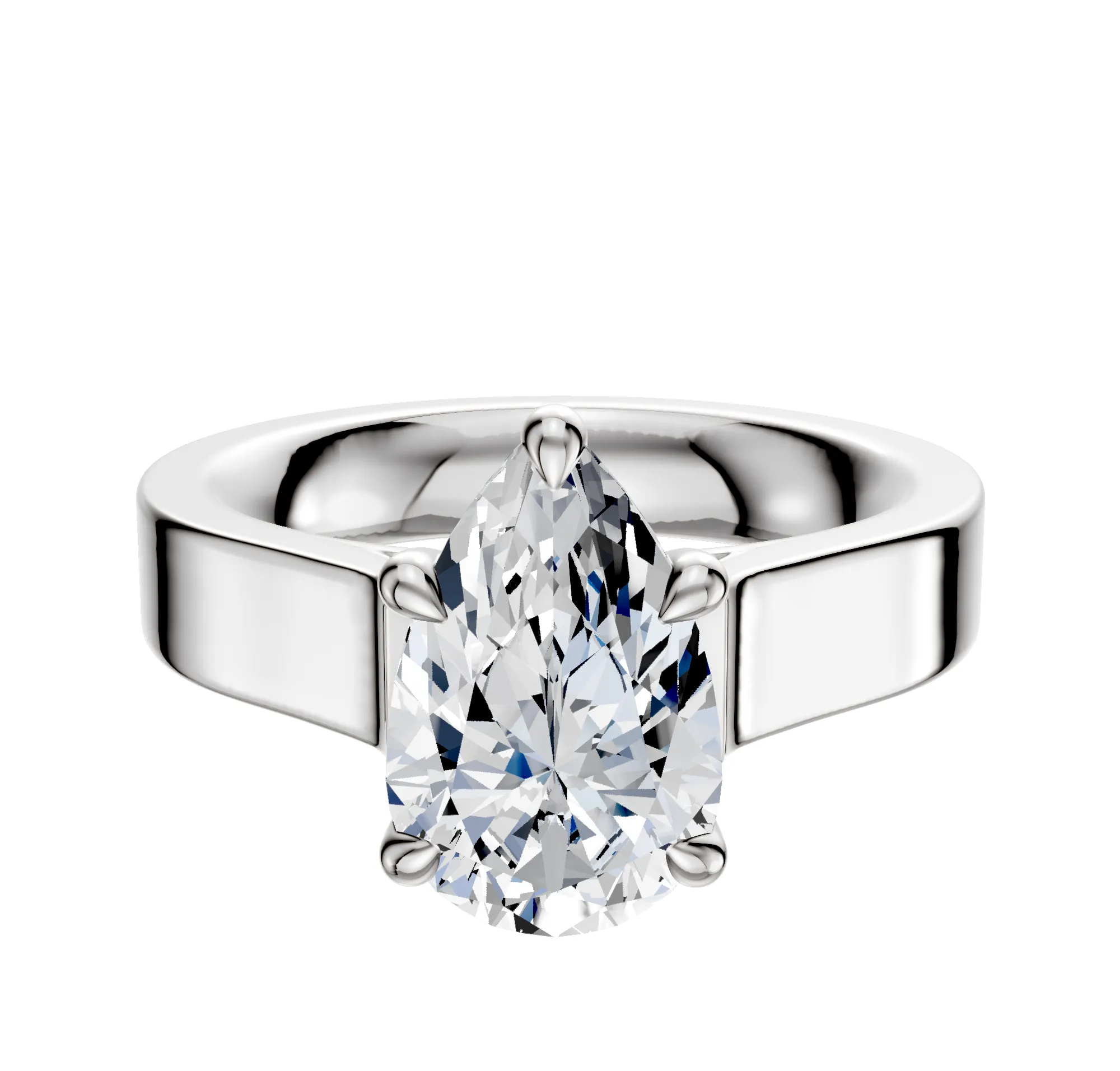 Platinum 4 Prong Basket Cathedral Flat 4.0mm Engagement Ring sold by Promise By Effy