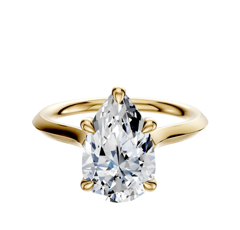 14K Yellow Gold 4 Prong Basket Cathedral Knife Edge 2.0mm Engagement Ring sold by Promise By Effy