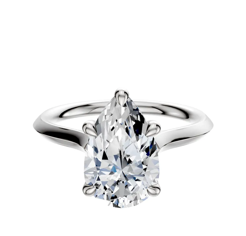 14K White Gold 4 Prong Basket Cathedral Knife Edge 2.0mm Engagement Ring sold by Promise By Effy