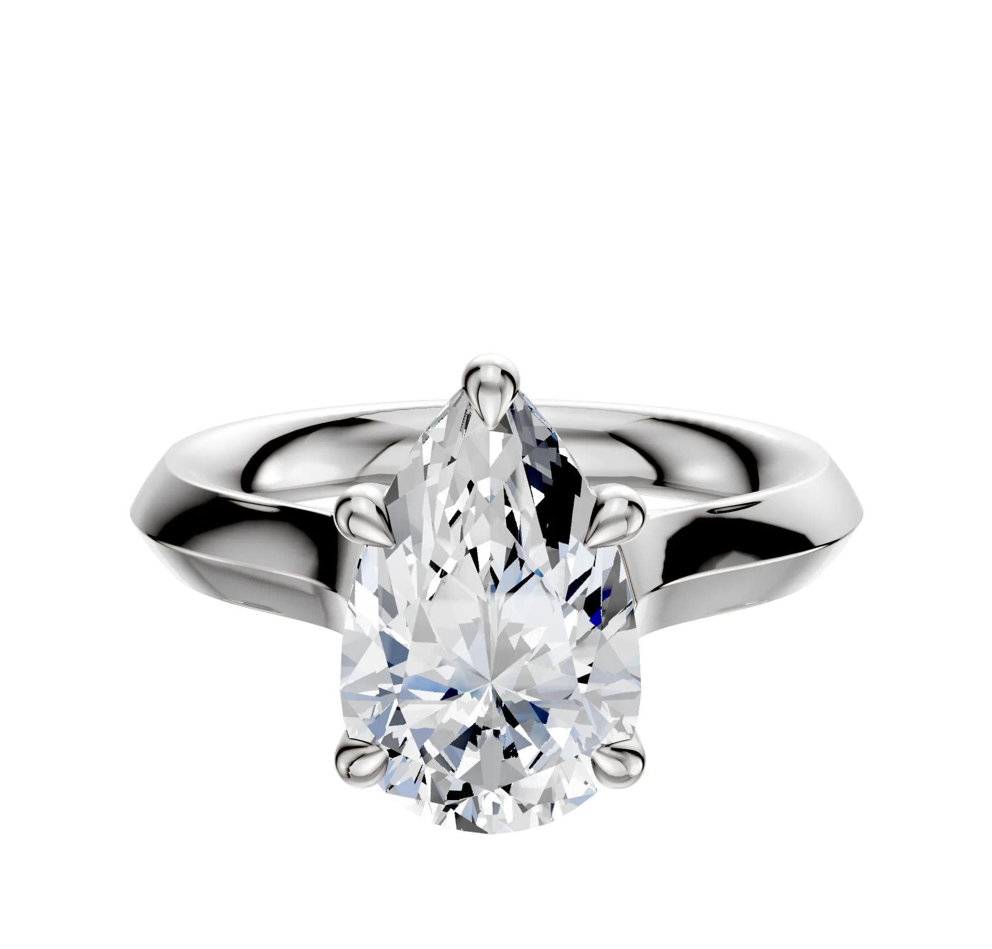 Platinum 4 Prong Basket Cathedral Knife Edge 3.0mm Engagement Ring sold by Promise By Effy