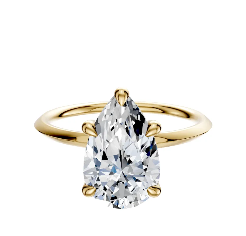 14K Yellow Gold 4 Prong Basket Classic Knife Edge 1.5mm Engagement Ring sold by Promise By Effy