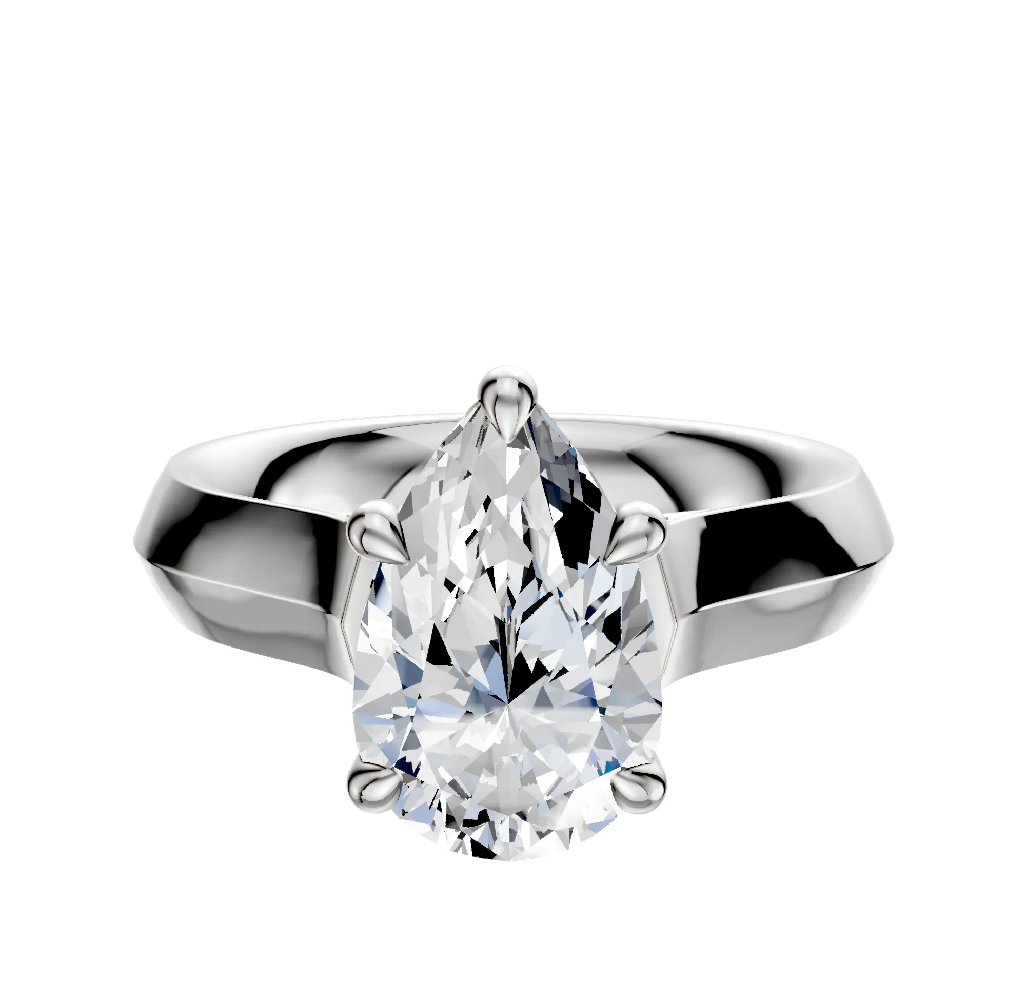 Platinum 4 Prong Basket Cathedral Knife Edge 4.0mm Engagement Ring sold by Promise By Effy