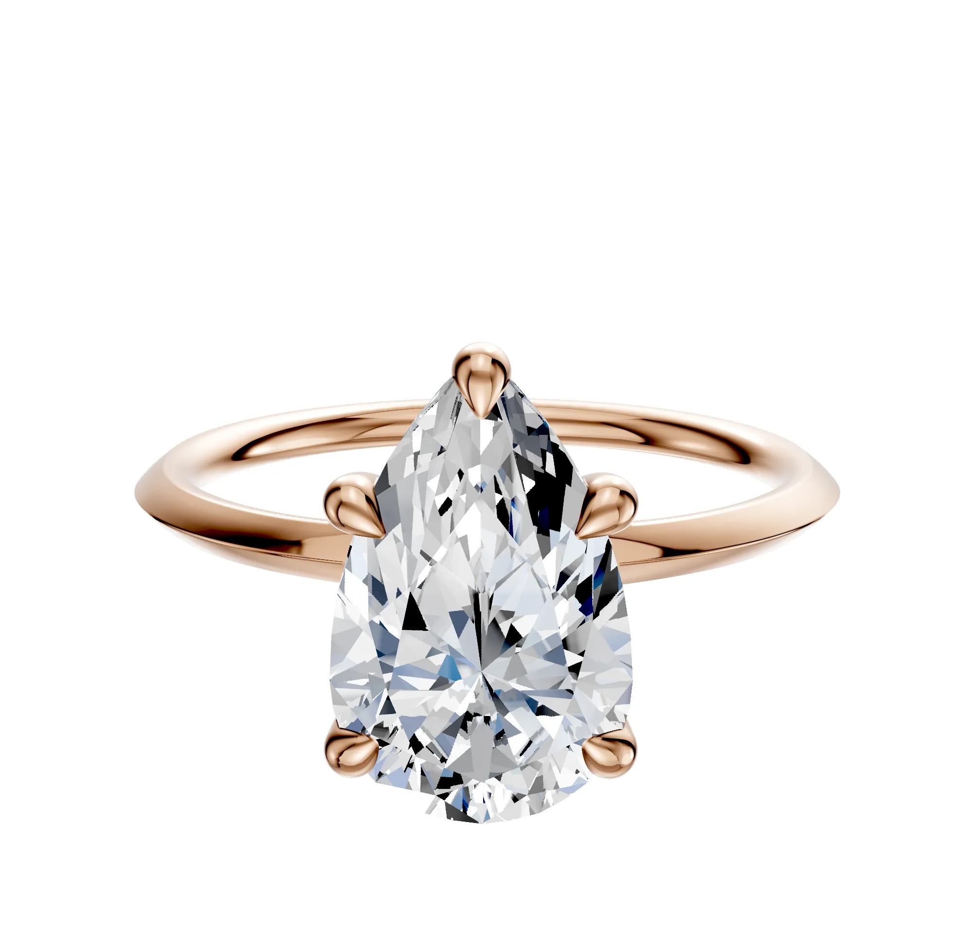 18K Rose Gold 4 Prong Basket Classic Knife Edge 1.5mm Engagement Ring sold by Promise By Effy