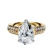 14K Two Tone 4 Prong Basket Cathedral Knife Edge 1-Row-Pave 2.5mm Engagement Ring sold by Promise By Effy
