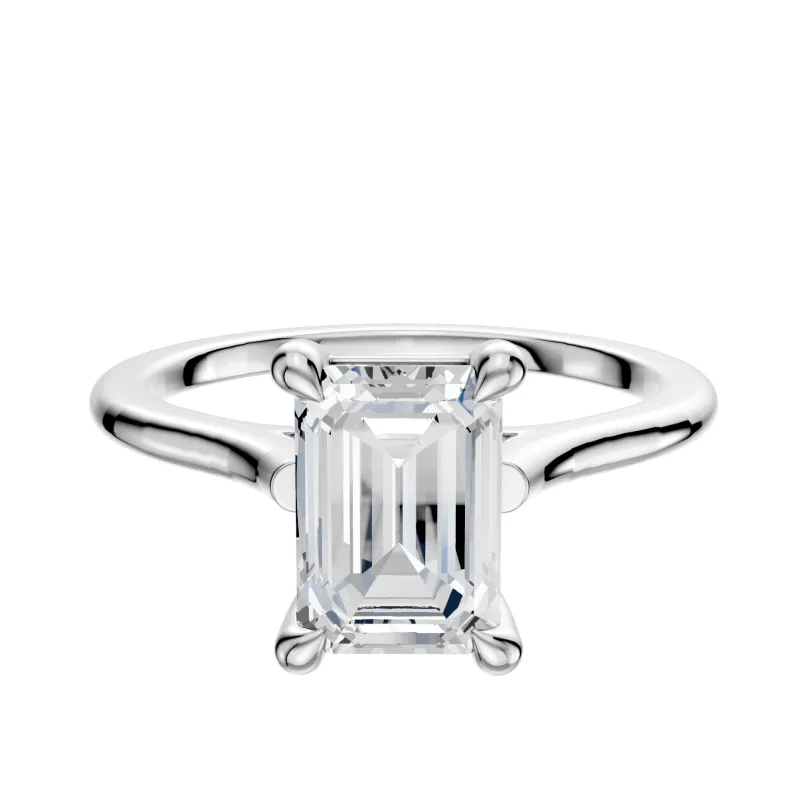 Platinum 4 Prong Basket Cathedral Dome 1.5mm Engagement Ring sold by Promise By Effy