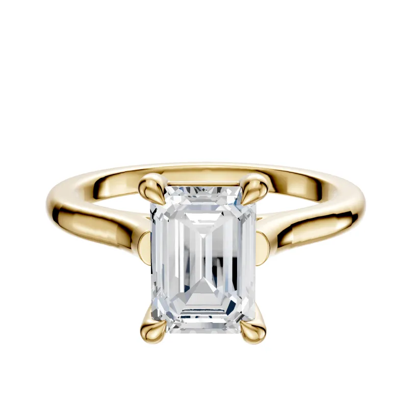 14K Yellow Gold 4 Prong Basket Cathedral Dome 2.0mm Engagement Ring sold by Promise By Effy