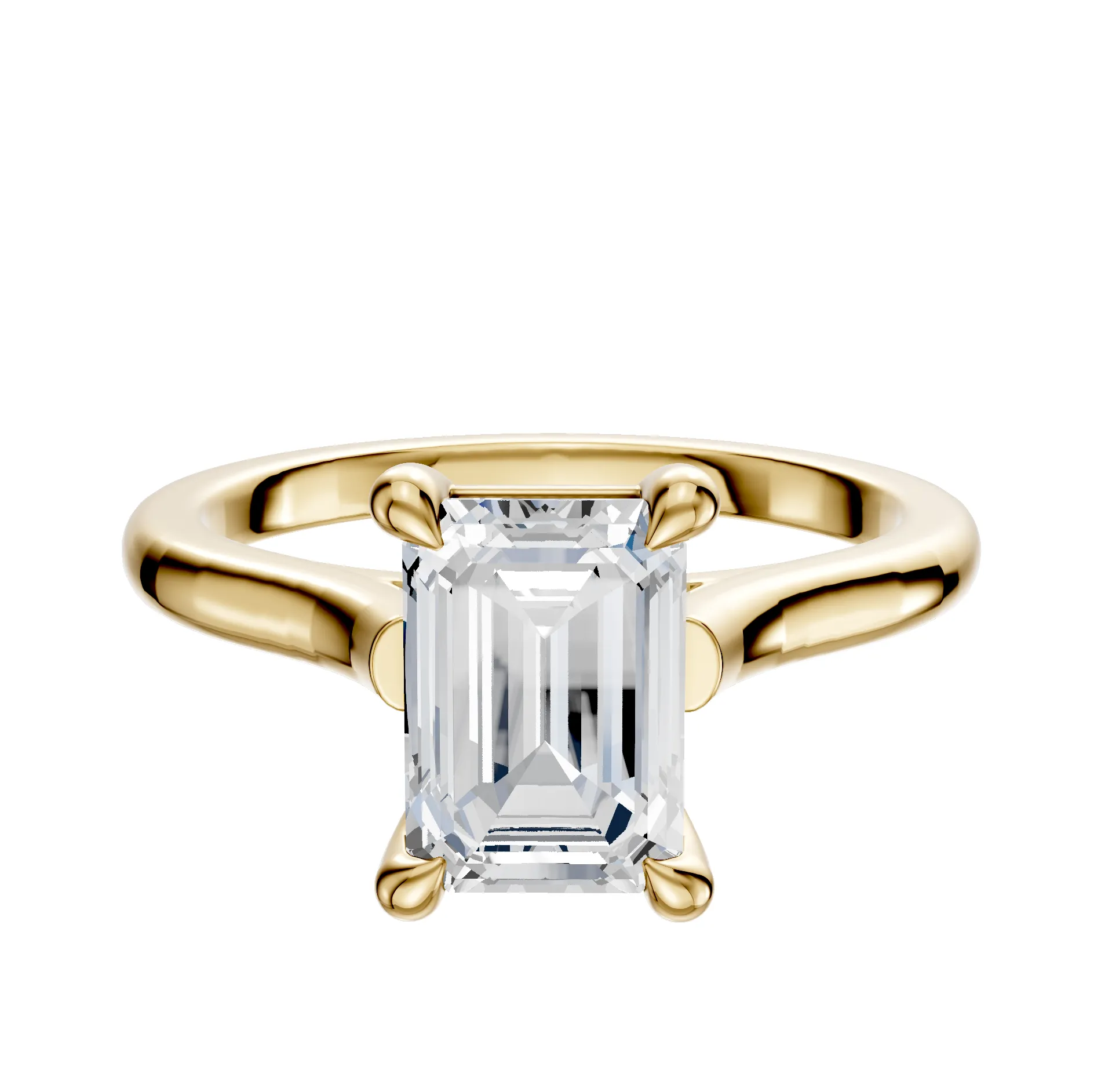 14K Yellow Gold 4 Prong Basket Cathedral Dome 2.0mm Engagement Ring sold by Promise By Effy