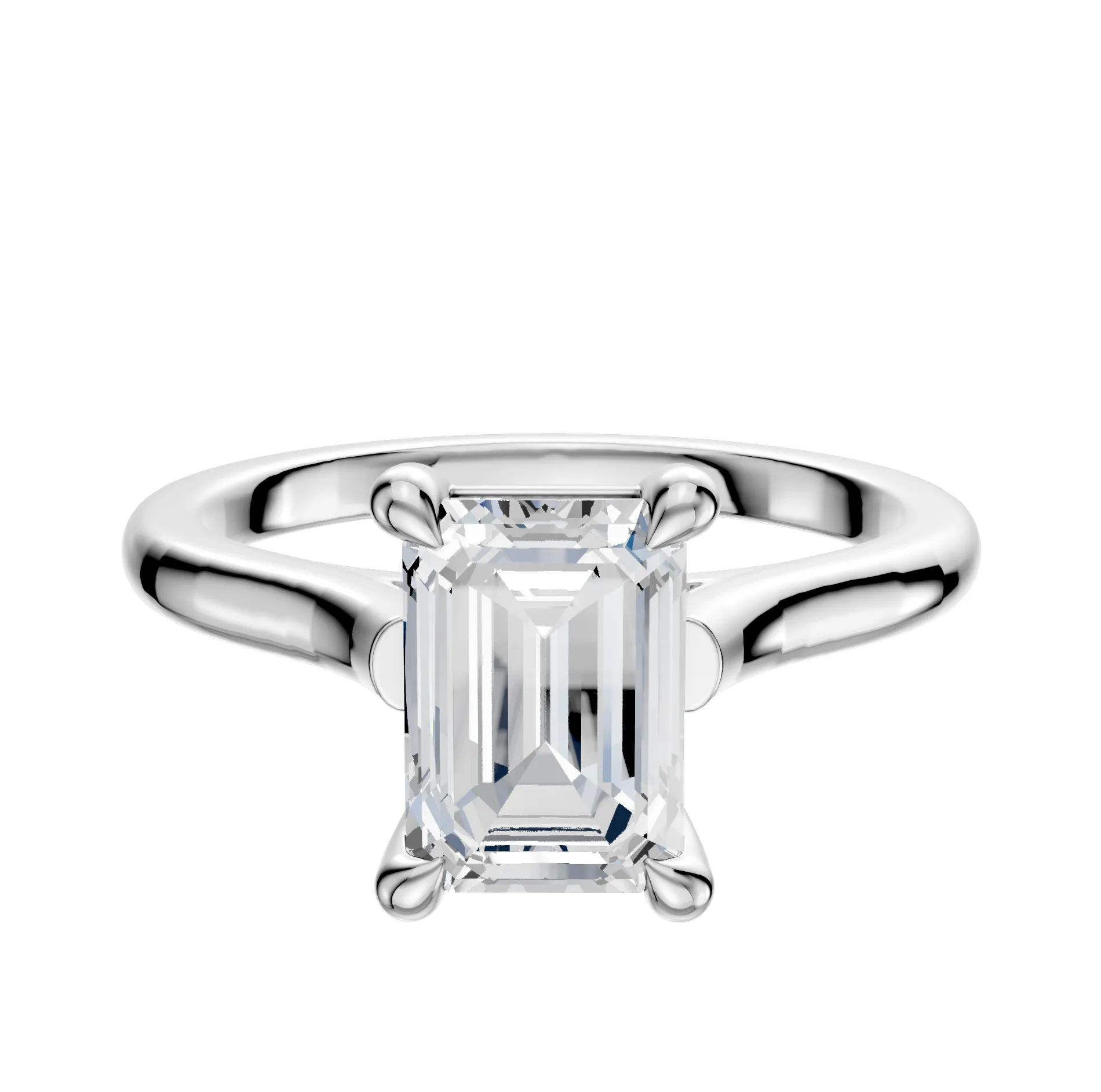 18K White Gold 4 Prong Basket Cathedral Dome 2.0mm Engagement Ring sold by Promise By Effy