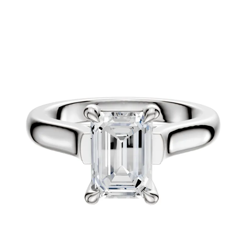 14K White Gold 4 Prong Basket Cathedral Dome 3.0mm Engagement Ring sold by Promise By Effy