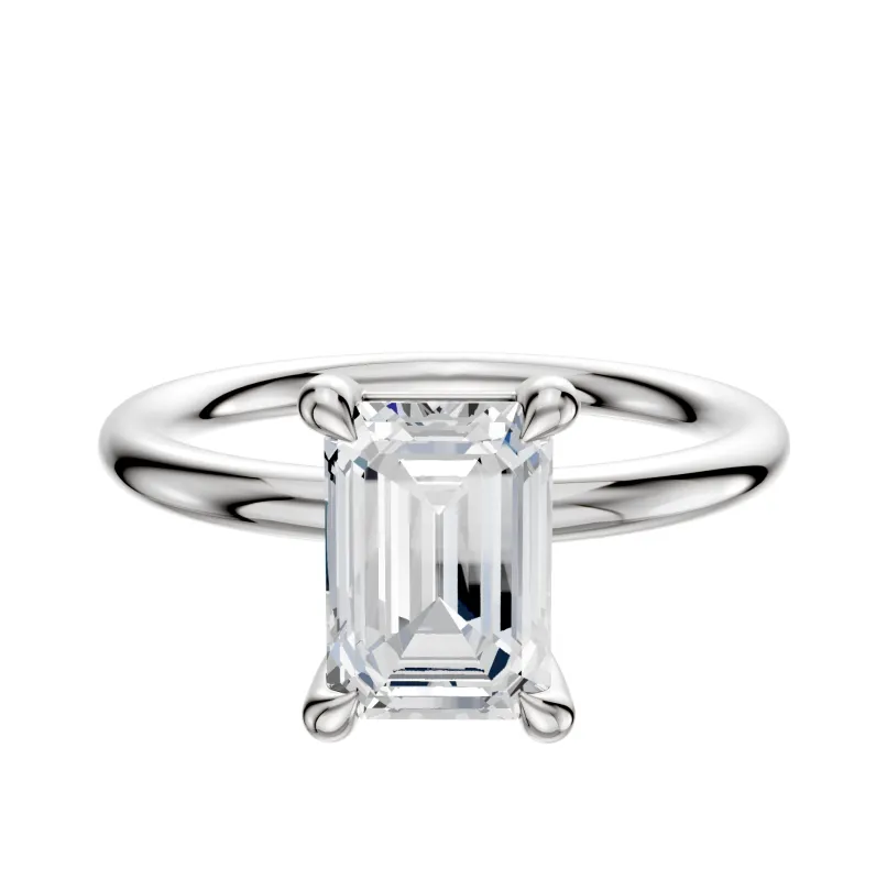 14K White Gold 4 Prong Basket Classic Dome 2.0mm Engagement Ring sold by Promise By Effy