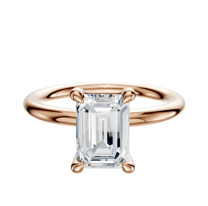 18K Rose Gold 4 Prong Basket Classic Dome 2.0mm Engagement Ring sold by Promise By Effy