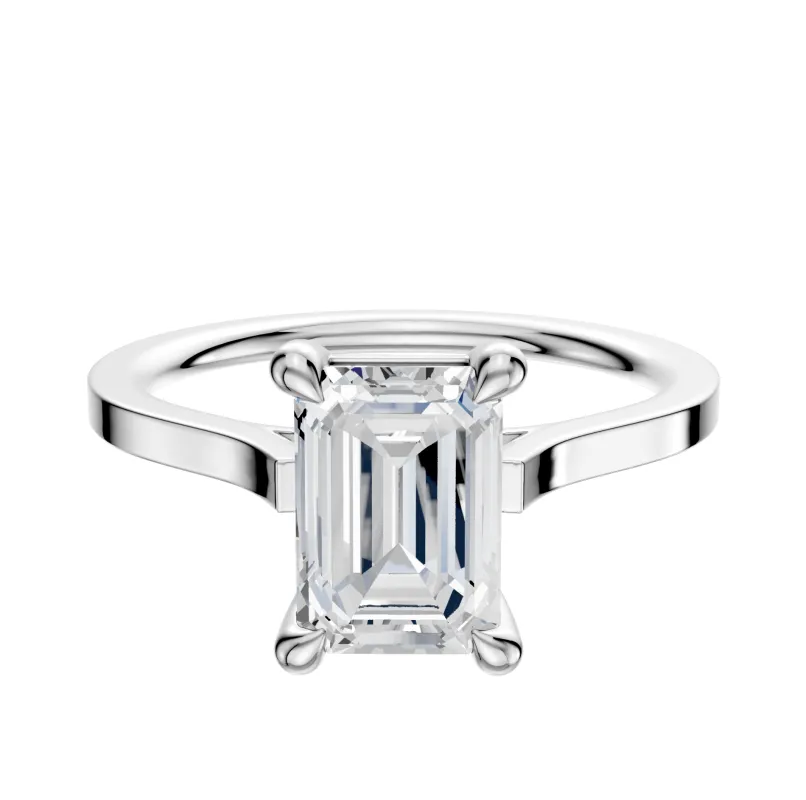 18K White Gold 4 Prong Basket Cathedral Flat 1.5mm Engagement Ring sold by Promise By Effy