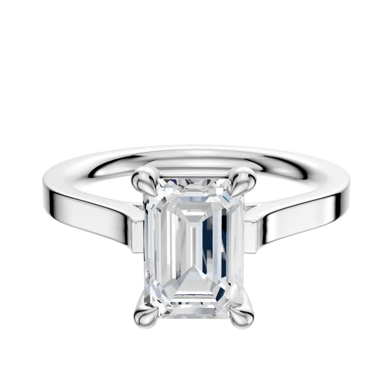 18K White Gold 4 Prong Basket Cathedral Flat 2.0mm Engagement Ring made by Promise By Effy