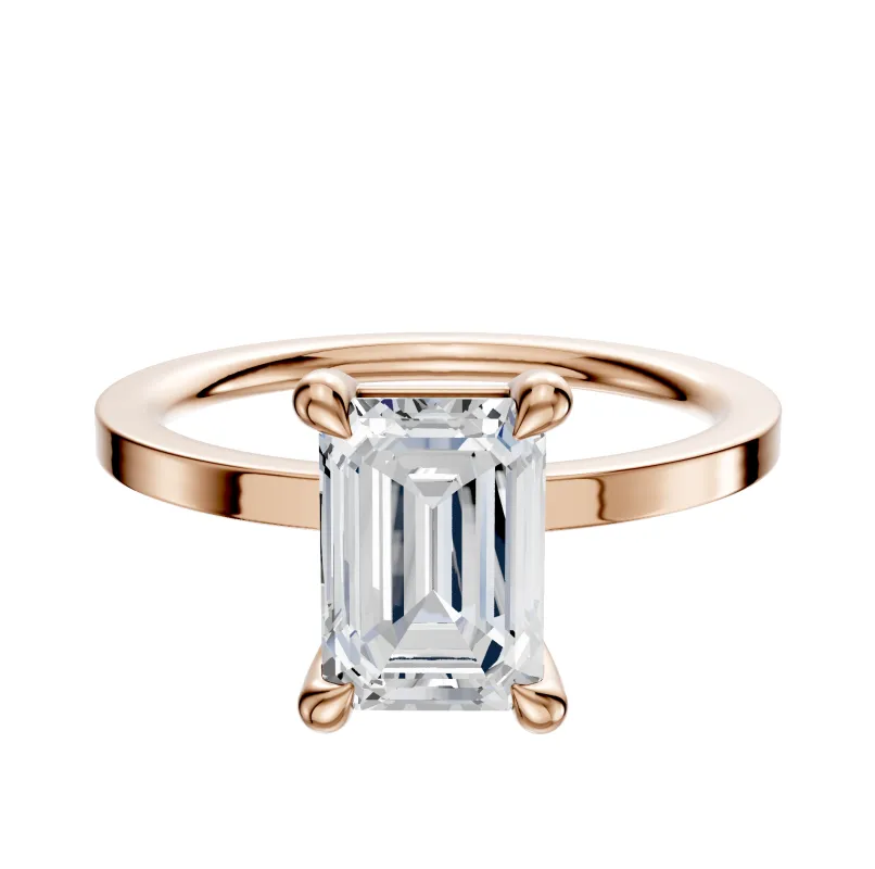 14K Rose Gold 4 Prong Basket Classic Flat 1.5mm Engagement Ring sold by Promise By Effy