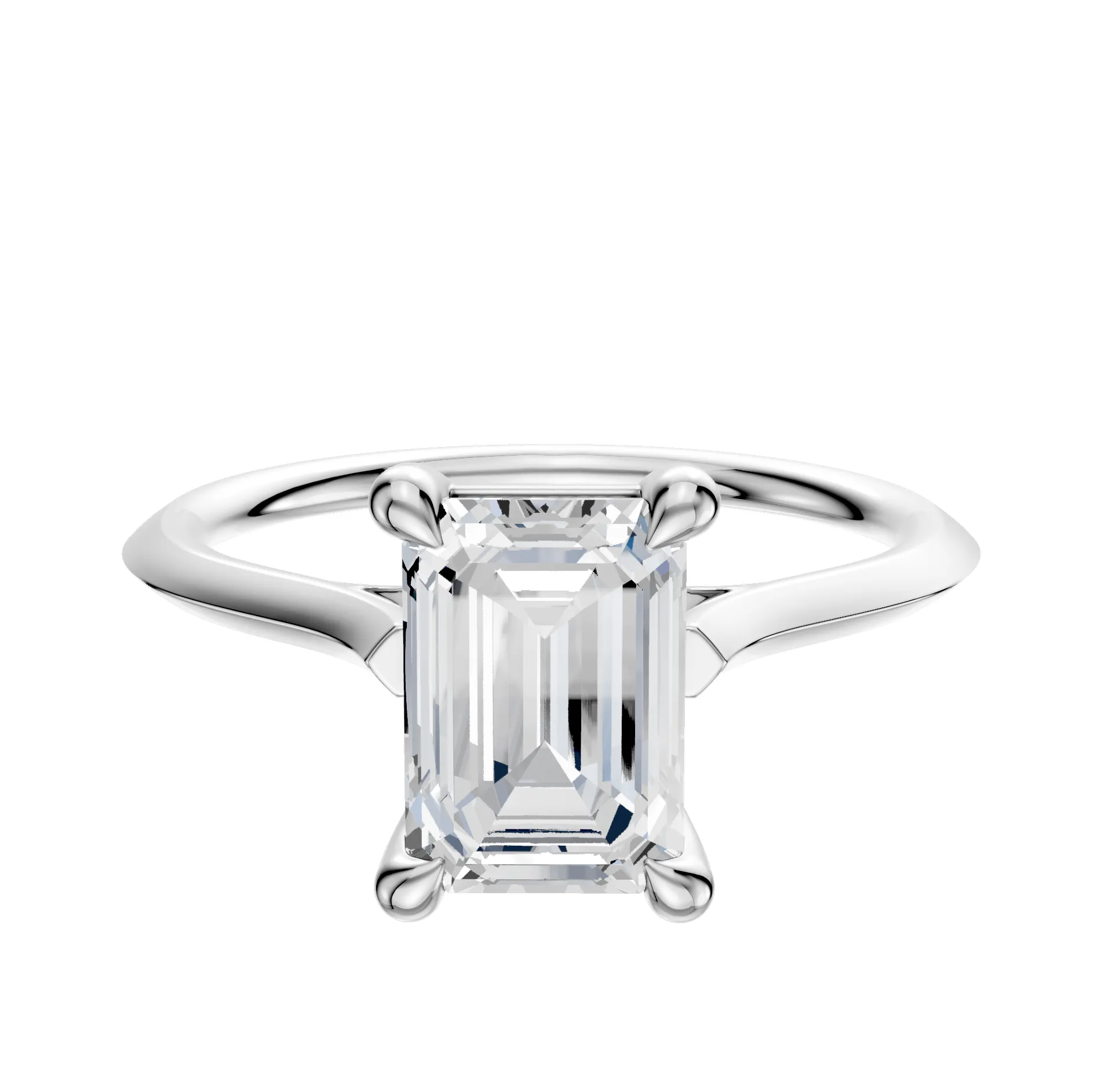 18K White Gold 4 Prong Basket Cathedral Knife Edge 1.5mm Engagement Ring sold by Promise By Effy