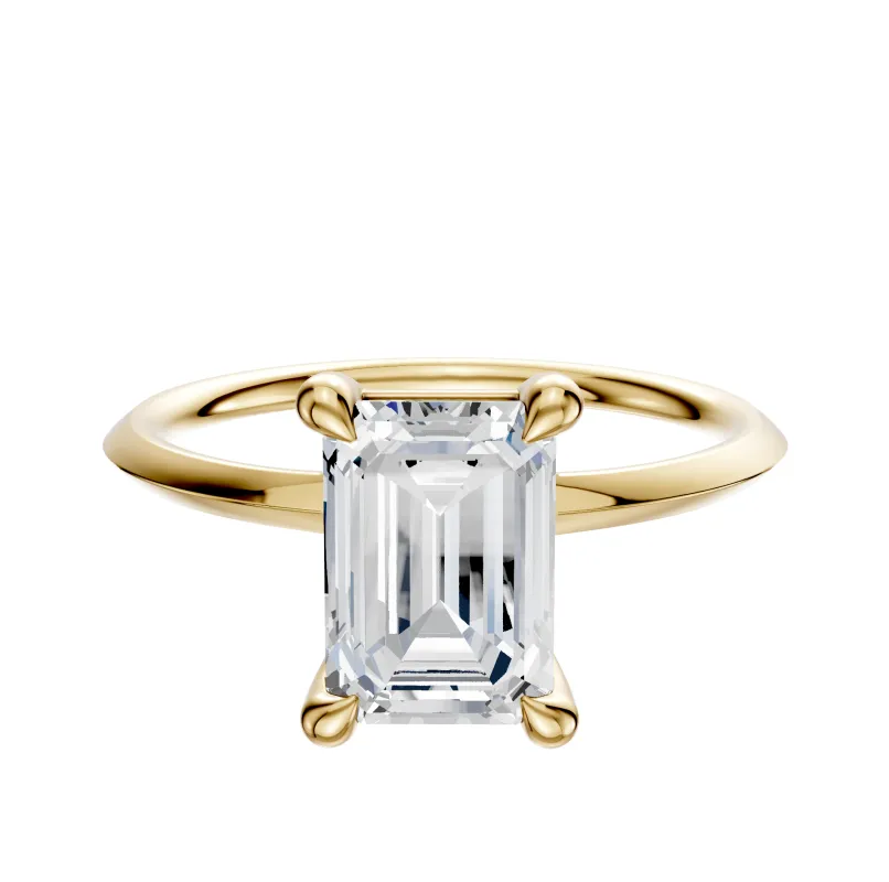 18K Yellow Gold 4 Prong Basket Classic Knife Edge 1.5mm Engagement Ring sold by Promise By Effy