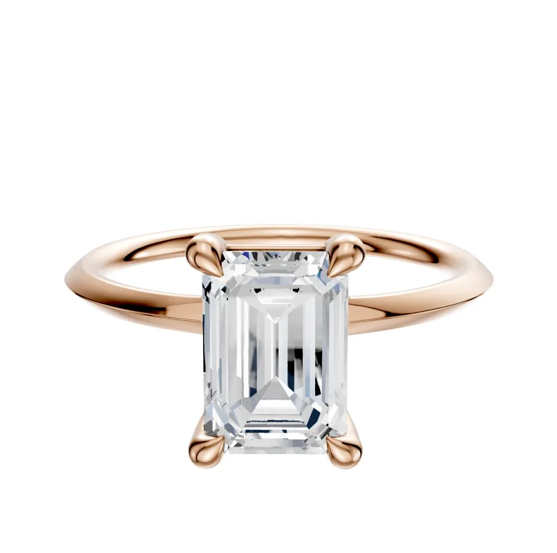 18K Rose Gold 4 Prong Basket Classic Knife Edge 1.5mm Engagement Ring sold by Promise By Effy