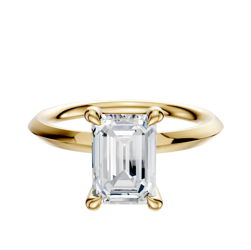 14K Yellow Gold 4 Prong Basket Classic Knife Edge 2.0mm Engagement Ring sold by Promise By Effy