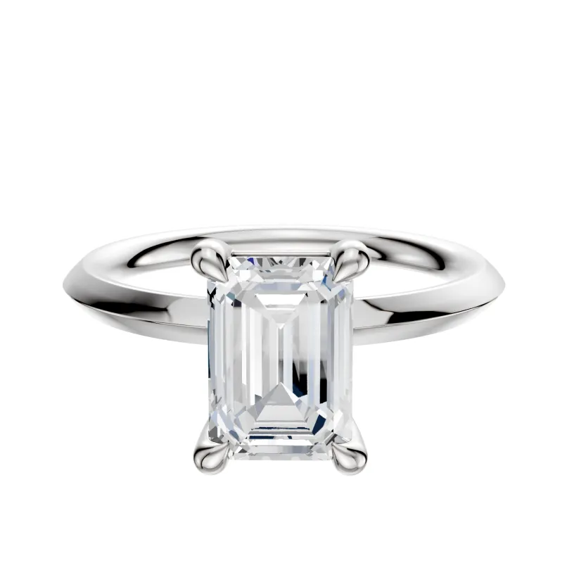 18K White Gold 4 Prong Basket Classic Knife Edge 2.0mm Engagement Ring sold by Promise By Effy