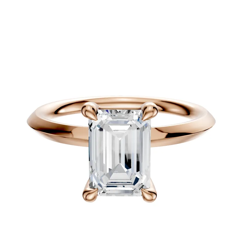 18K Rose Gold 4 Prong Basket Classic Knife Edge 2.0mm Engagement Ring sold by Promise By Effy