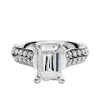 18K White Gold 4 Prong Basket Cathedral Knife Edge 1-Row-Pave 2.5mm Engagement Ring sold by Promise By Effy
