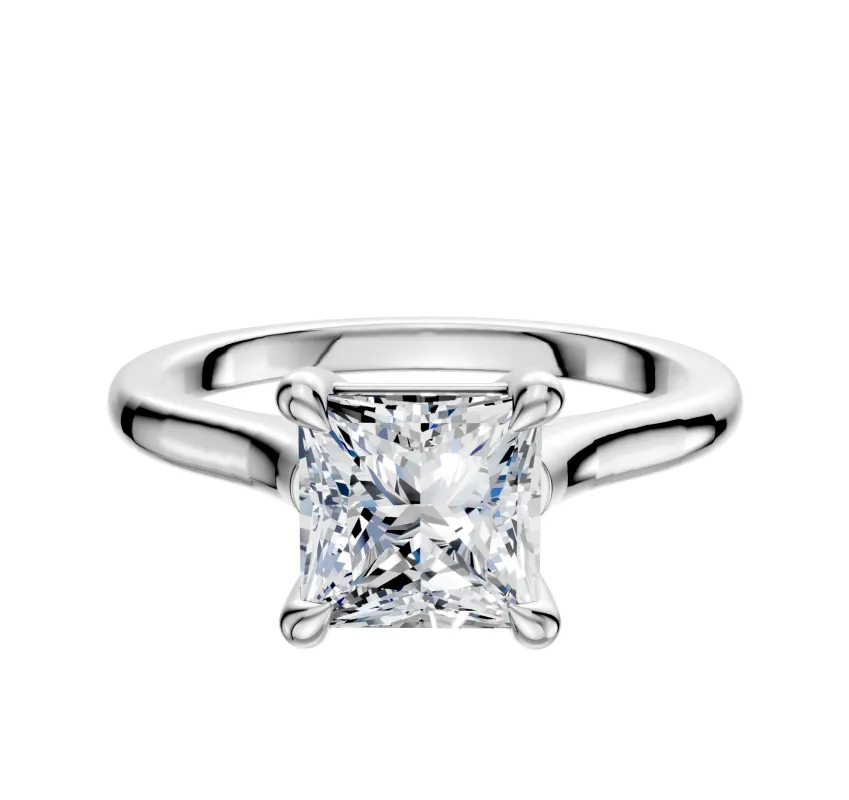 Platinum 4 Prong Basket Cathedral Dome 2.0mm Engagement Ring sold by Promise By Effy