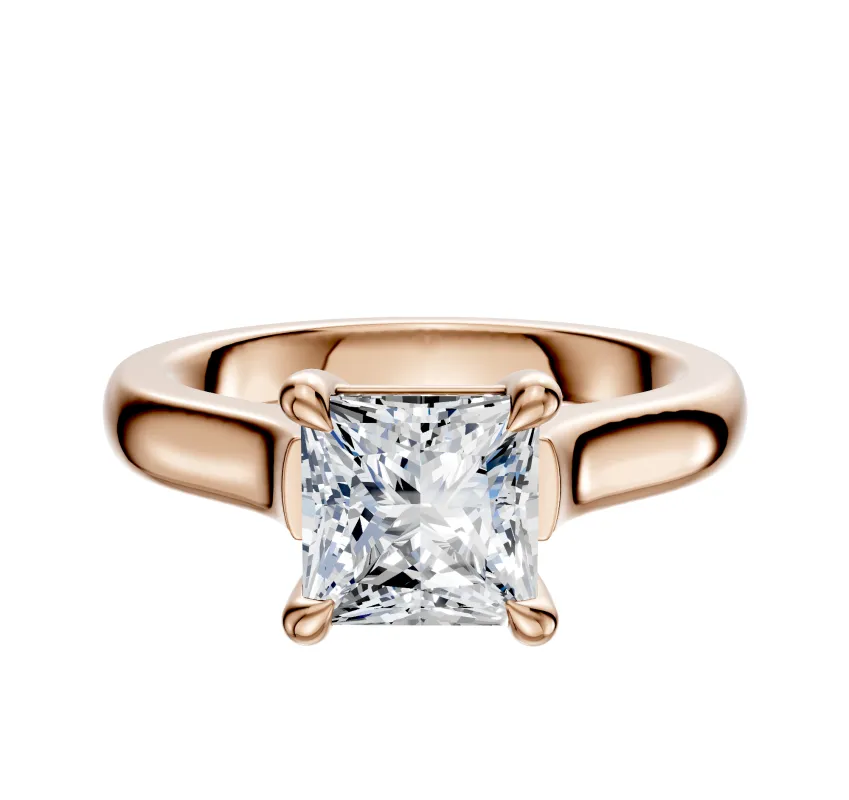 18K Rose Gold 4 Prong Basket Cathedral Dome 3.0mm Engagement Ring sold by Promise By Effy