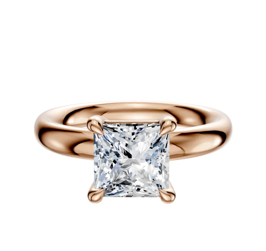 14K Rose Gold 4 Prong Basket Classic Dome 3.0mm Engagement Ring sold by Promise By Effy