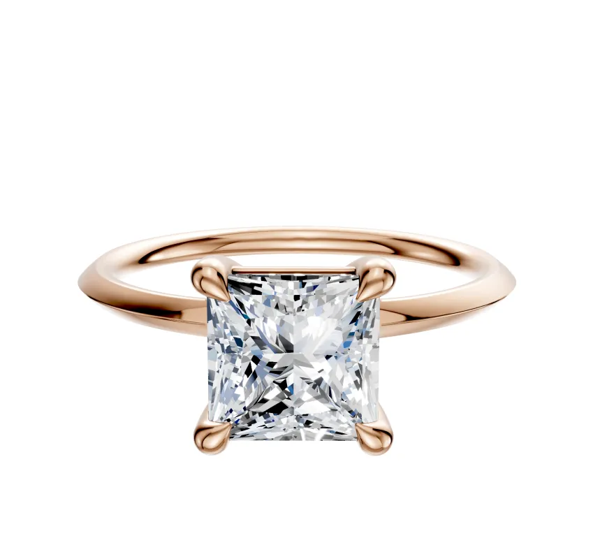 14K Rose Gold 4 Prong Basket Classic Knife Edge 1.5mm Engagement Ring sold by Promise By Effy