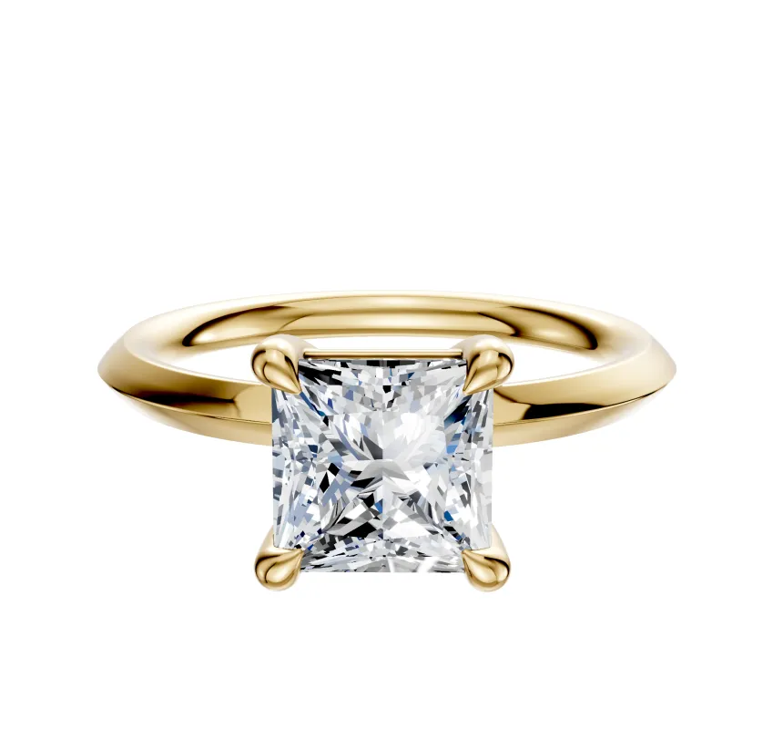 14K Yellow Gold 4 Prong Basket Classic Knife Edge 2.0mm Engagement Ring sold by Promise By Effy