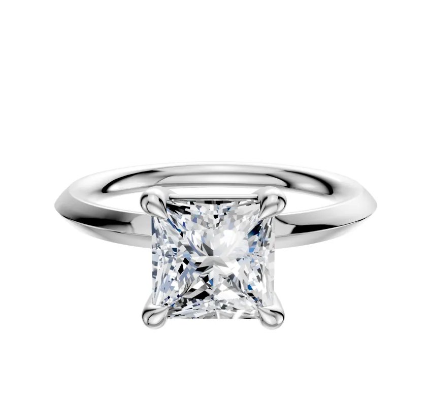 18K White Gold 4 Prong Basket Classic Knife Edge 2.0mm Engagement Ring sold by Promise By Effy