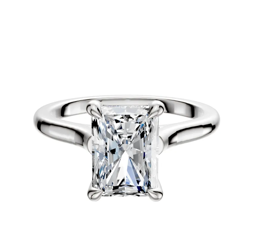 Platinum 4 Prong Basket Cathedral Dome 2.0mm Engagement Ring sold by Promise By Effy