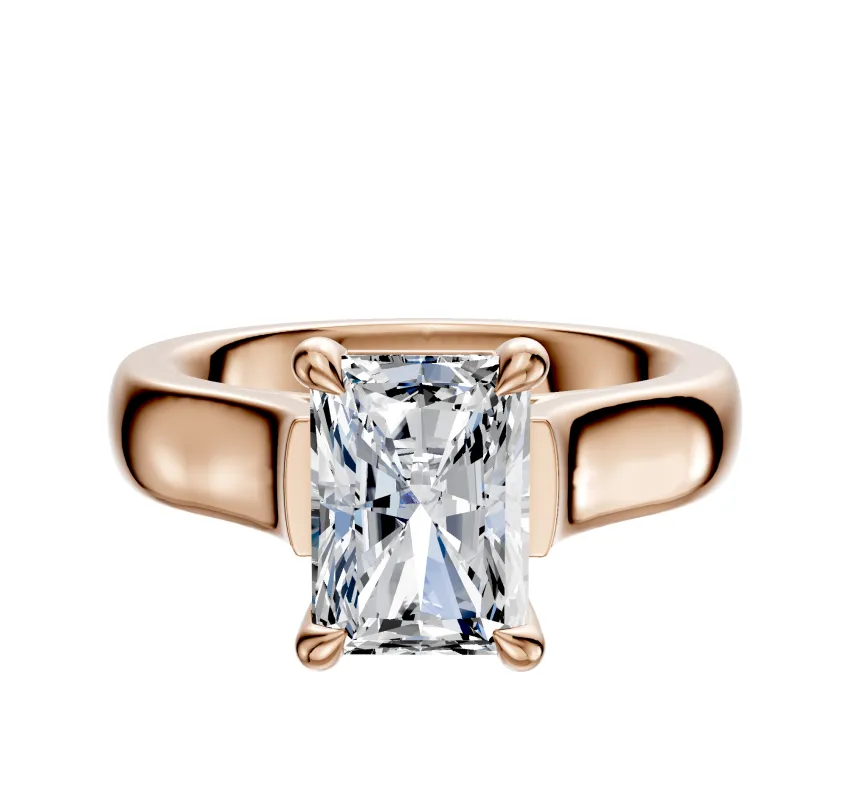 14K Rose Gold 4 Prong Basket Cathedral Dome 4.0mm Engagement Ring sold by Promise By Effy