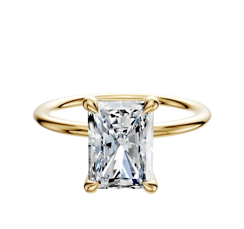 18K Yellow Gold 4 Prong Basket Classic Dome 1.5mm Engagement Ring sold by Promise By Effy