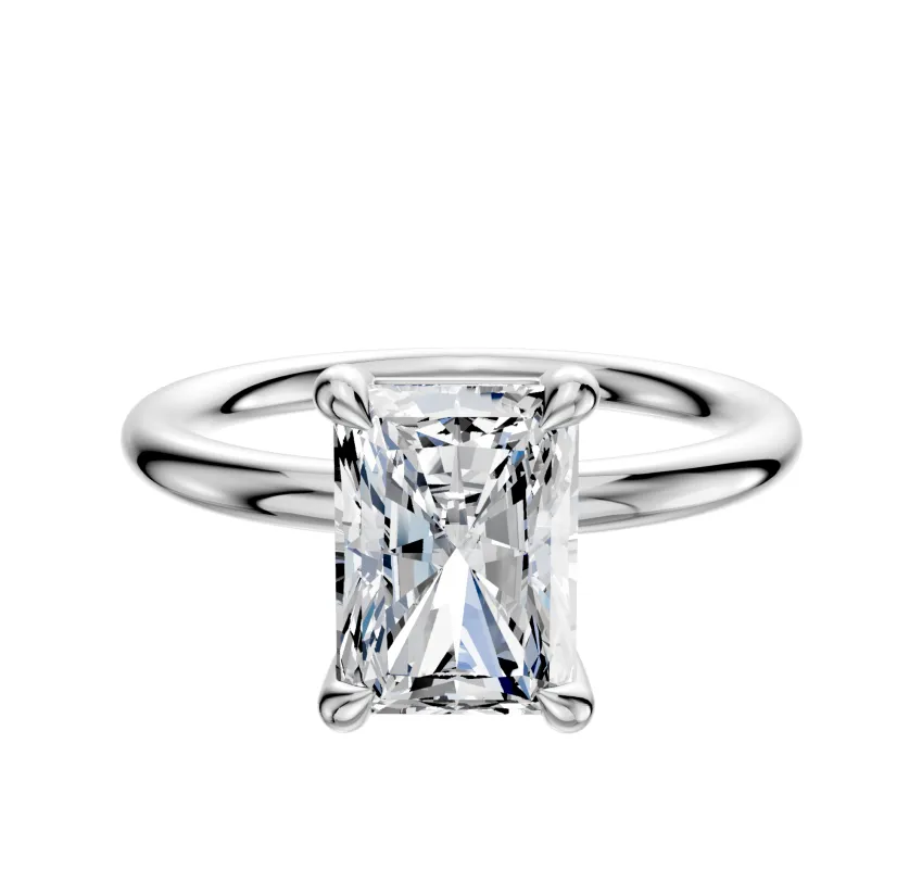 18K White Gold 4 Prong Basket Classic Dome 2.0mm Engagement Ring made by Promise By Effy