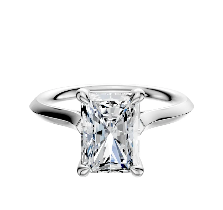 Platinum 4 Prong Basket Cathedral Knife Edge 2.0mm Engagement Ring sold by Promise By Effy