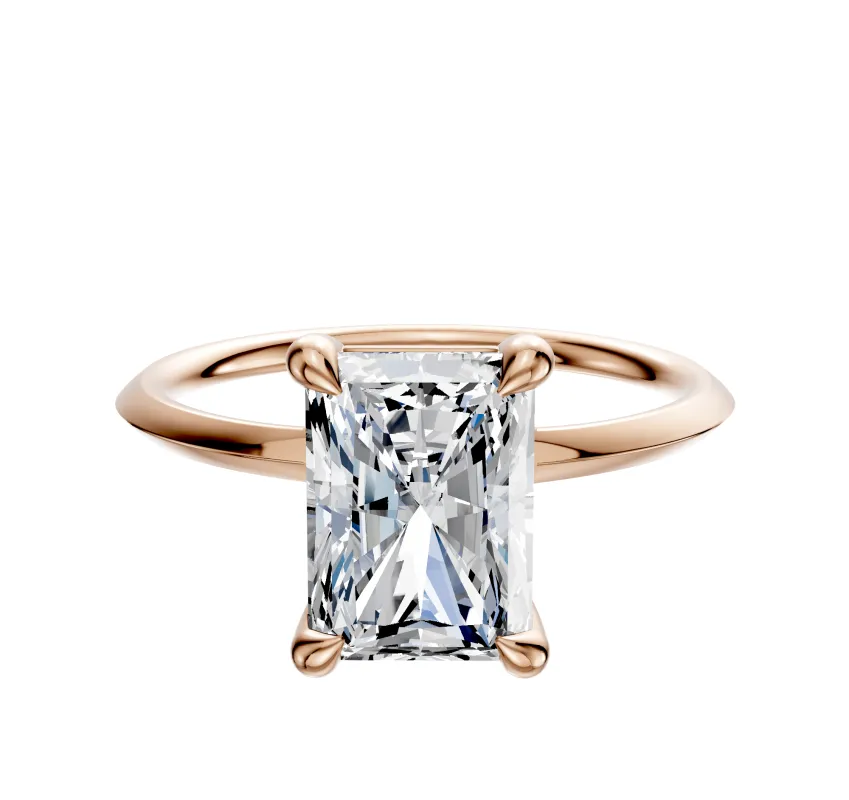 18K Rose Gold 4 Prong Basket Classic Knife Edge 1.5mm Engagement Ring sold by Promise By Effy