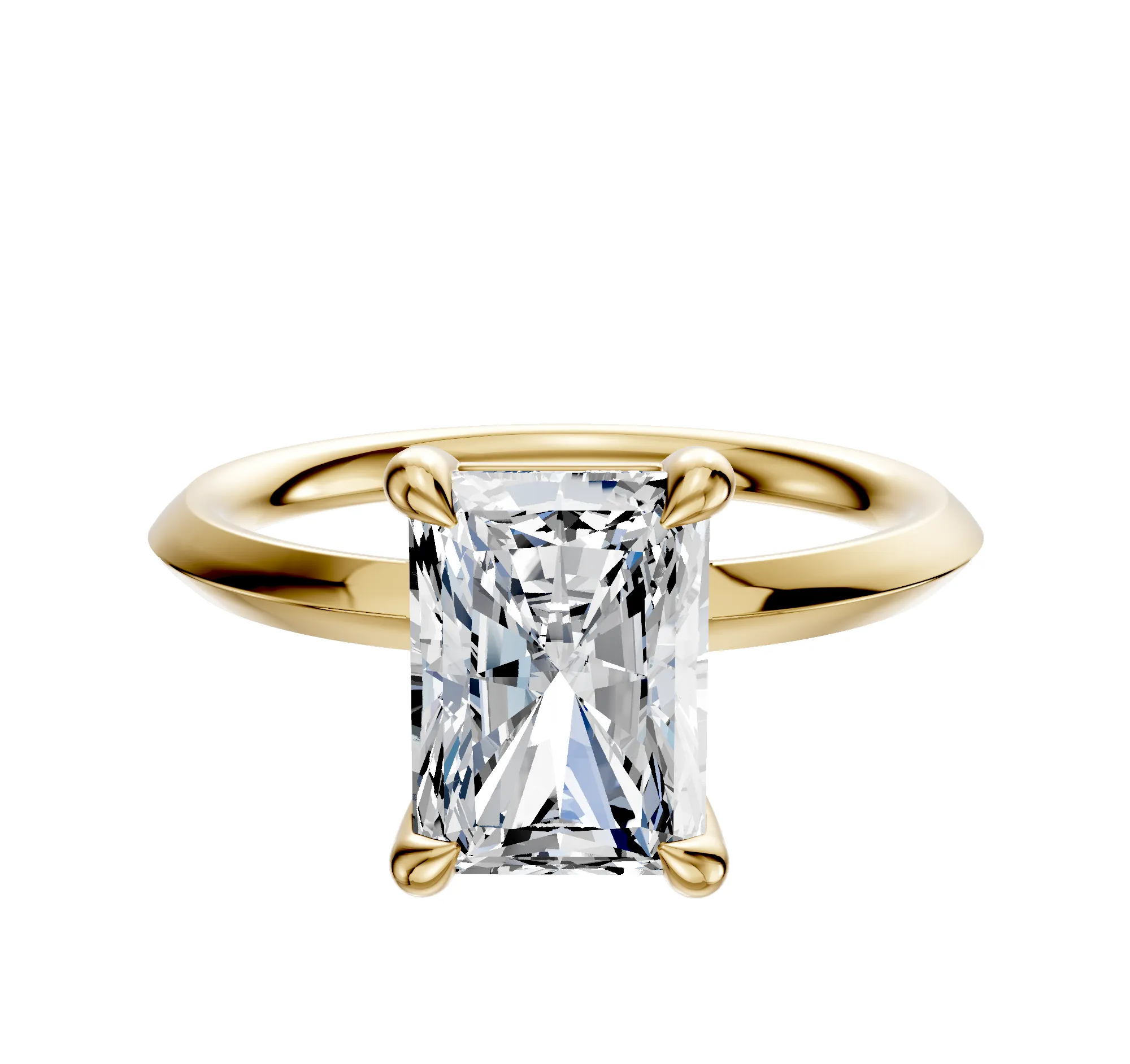 18K Yellow Gold 4 Prong Basket Classic Knife Edge 2.0mm Engagement Ring sold by Promise By Effy